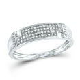 thumbnail image 2 of 10K White Gold His Hers Round Diamond Square Matching Wedding Set 1/2ctw, Women's Size: 5-10, Mens Size: 7-13, 2 of 3