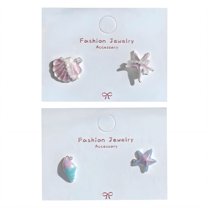 DESIGNICE 2Pcs Summer Earrings,Plating Adhesion Secure Earrings for Women Trendy,Alloy Material Womens Earrings,Earrings for Women for Vacation,Style3