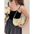 thumbnail image 4 of Deago Shoulder Bag for Women Boho Seashell Pearl Beaded Straw Beach Bag Cute Hobo Handbags Retro Clutch Underarm Purse (Khaki), 4 of 9