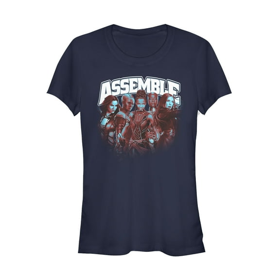 Junior's Marvel Avengers: Endgame Assemble Heroines  Graphic Tee Navy Blue X Large
