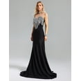 thumbnail image 4 of Vestido de noche BELLA BARNETT, largo hasta el suelo, con diamantes de imitación brillantes, 4 of 6