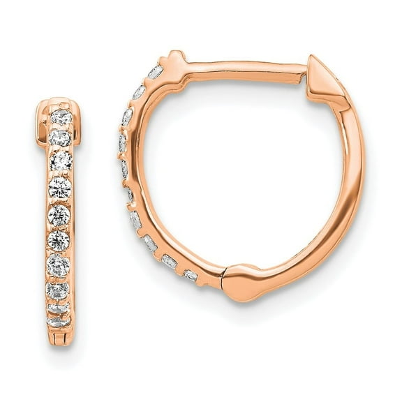 Auriga Fine Jewelry 10K Rose Gold Diamond Hinged Hoop Earrings for Women