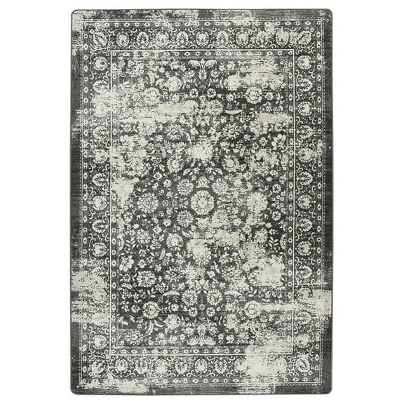 Milliken Drayton Area Rug 4000174085 Camak Onyx Bulbs Blossoms 5' 4" x 7' 8" Rectangle