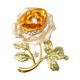 thumbnail image 1 of Broche de hoja de flor de rosa con diamantes de imitación de cristal, joyería para boda, novia, amarillo, 1 of 7