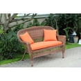 thumbnail image 2 of Jeco W00205-G-FS016 4 Piece Honey Wicker Conversation Set - Brick Orange Cushions, 2 of 2