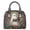 Brown-Ghost Black Cat, variant on Ghost Pumpkin Print Purses and Handbags for Women, Bat Classy Satchel Handbag Leather Tote Purse Handle Bags Shoulder Bag, Zippered Hobo Bag for Shopping, Purple
