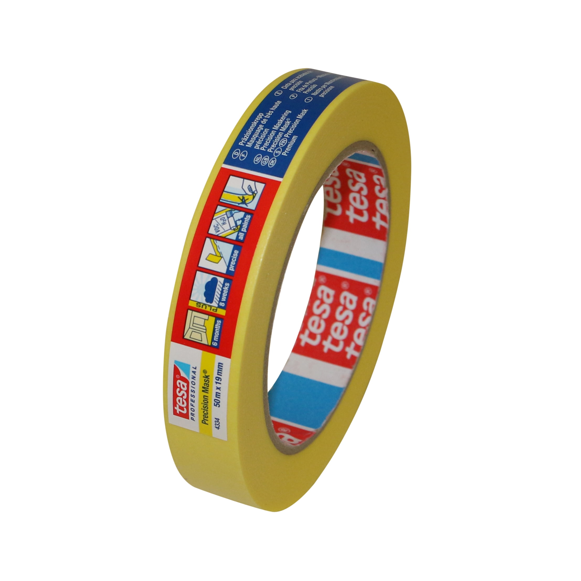 tesa 4334 Precision Mask Painters Tape 3/4 in x 55 yds. (Yellow
