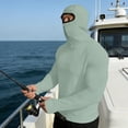 thumbnail image 6 of Fabrcox Ice Silk Men's Rash Guard Hoodie with Mask Sun Protection Shirts for Men Spring Athletic Camping Mens Fishing Shirts with Thumb Holes, 6 of 7