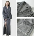 thumbnail image 2 of CoCopeaunts Women's Lapel Fleece Bathrobe Soft Plush Spa Robe Warm Pajamas with Pockets Soft Pjs Loungewear for Women, 2 of 4