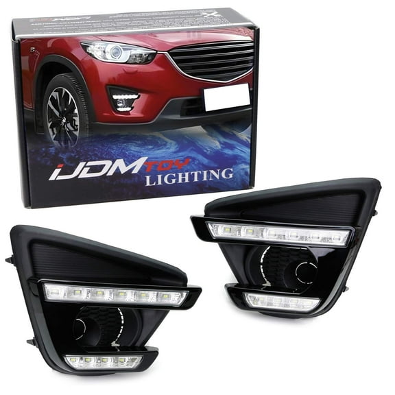 Xenon White LED Daytime Running Light/Fog Lamps For 13-16 Mazda CX-5, Direct Double-Row Facelift Design Powered by 10W High Power LED Lights