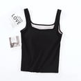 thumbnail image 4 of Chaleco de tirantes para mujer con copa acolchada para el pecho, de una pieza, para uso interior y exterior, sin mangas, combinable, con cuello cuadrado, camiseta básica de verano, 4 of 5