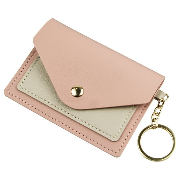 abbageba Women's Leather Credit Card Holder Coin Purse Keychain Wallet
