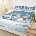 thumbnail image 3 of Castle Fairy Kawaii Gnome Snowman 4-Piece Full Size Sheets for Preppy Children Teens,Xmas Red Sparrows Bed Sheets,Merry Christmas Lightweight Sheet Sets,Microfiber Bedroom Decor, 3 of 7