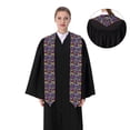 thumbnail image 4 of Daiia Retro Cassette Music Pattern Graduation Shawl Stole – Satin Graduation Stole Academic Stole Non-Slip Design-Sharp Corner, 4 of 7