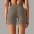 thumbnail image 4 of Women's Solid Color Yoga Shorts - Double Brushed, High Waist Compression, Three-Quarter Length, Nylon Spandex, XS-XL Sizes, Workout/Pilates, 4 of 6