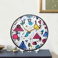 thumbnail image 4 of Yayeee Wall Clock Battery Operated 9.5" Silent Quartz Non-Ticking for Living Room Decor, Red Retro Pattern, 4 of 8