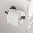 thumbnail image 2 of Toilet Paper Holder Wall Mount Bathroom Paper Roll Holder Tissue Handle Stainless Steel for Farmhouse Kitchen Matte Black, 2 of 13
