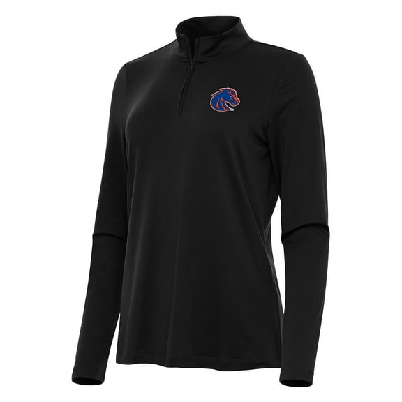 Women's Antigua Black Boise State Broncos Reprocess Quarter-Zip Top