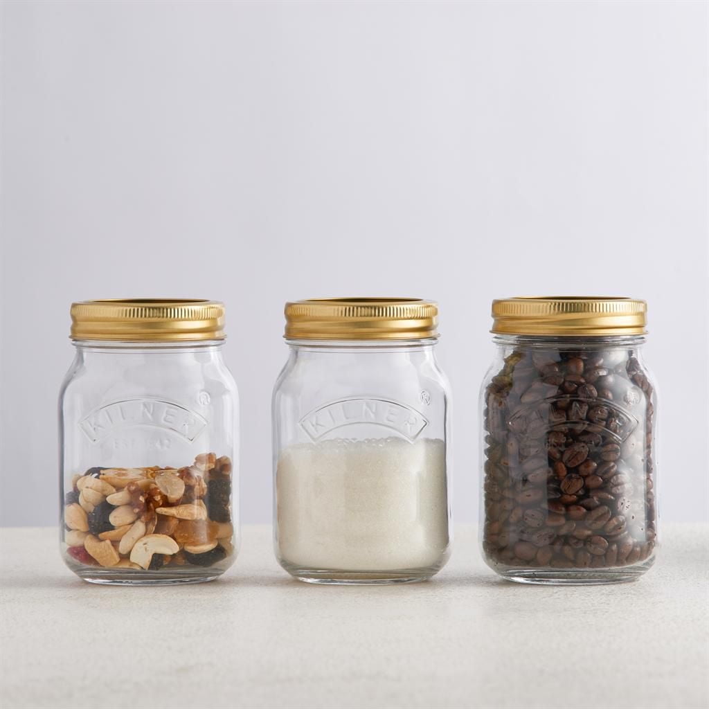 Kilner Pots mason en verre à ouverture régulière avec couvercles scellés, 500ml