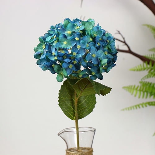 Opolski 1 Bouquet Faux Artificial Silk Flower Hydrangea Leaves Wedding Party Decor Craft