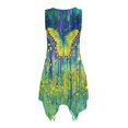 thumbnail image 3 of HELLHERO Summer Sleeveless Dress, Yellow Butterfly Art Print Side Pockets Sleeveless Sundress, With Side Pockets Irregular Hem Asymmetric Hem Midi Dress for Dating, 3 of 8