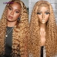 thumbnail image 4 of Paquete de cabello humano con cierre, extensiones de cabello rubio miel n. ° 27, 5x5 HD, ondas profundas de agua con Frontal, extensiones de cabello humano 100% crudo, Ofertas, 4 of 5