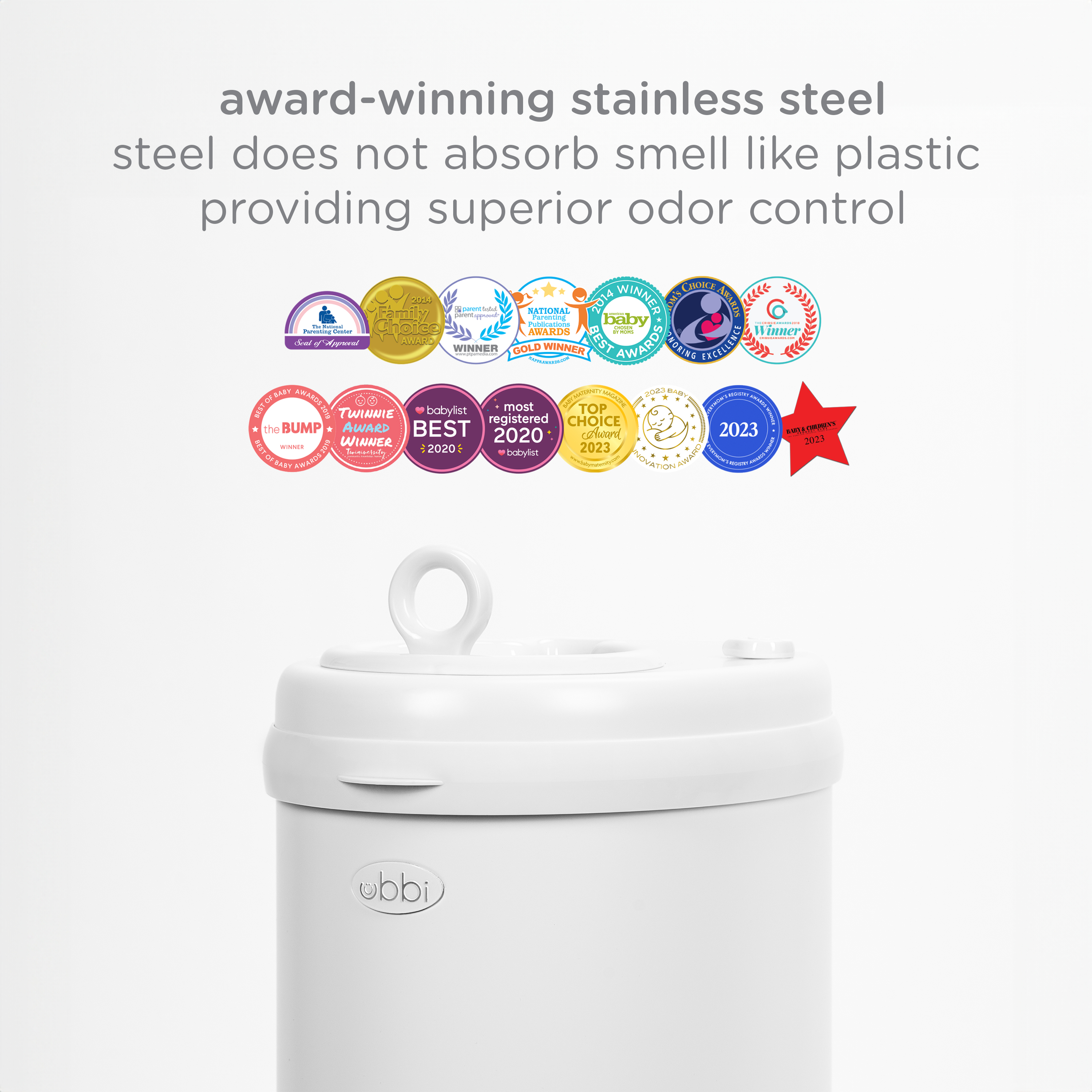 Ubbi Stainless Steel Diaper Pail, Odor Locking photo 5