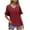 Wine-02, variant on Mittory Womens Tops Casual V Neck Ruffle Sleeve T Shirts Babydoll Loose Fit Peplum Tops