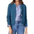 thumbnail image 1 of Suéter para Mujer PRETTYGARDEN Cardigan de Punto Azul con Botones Talle M, 1 of 6