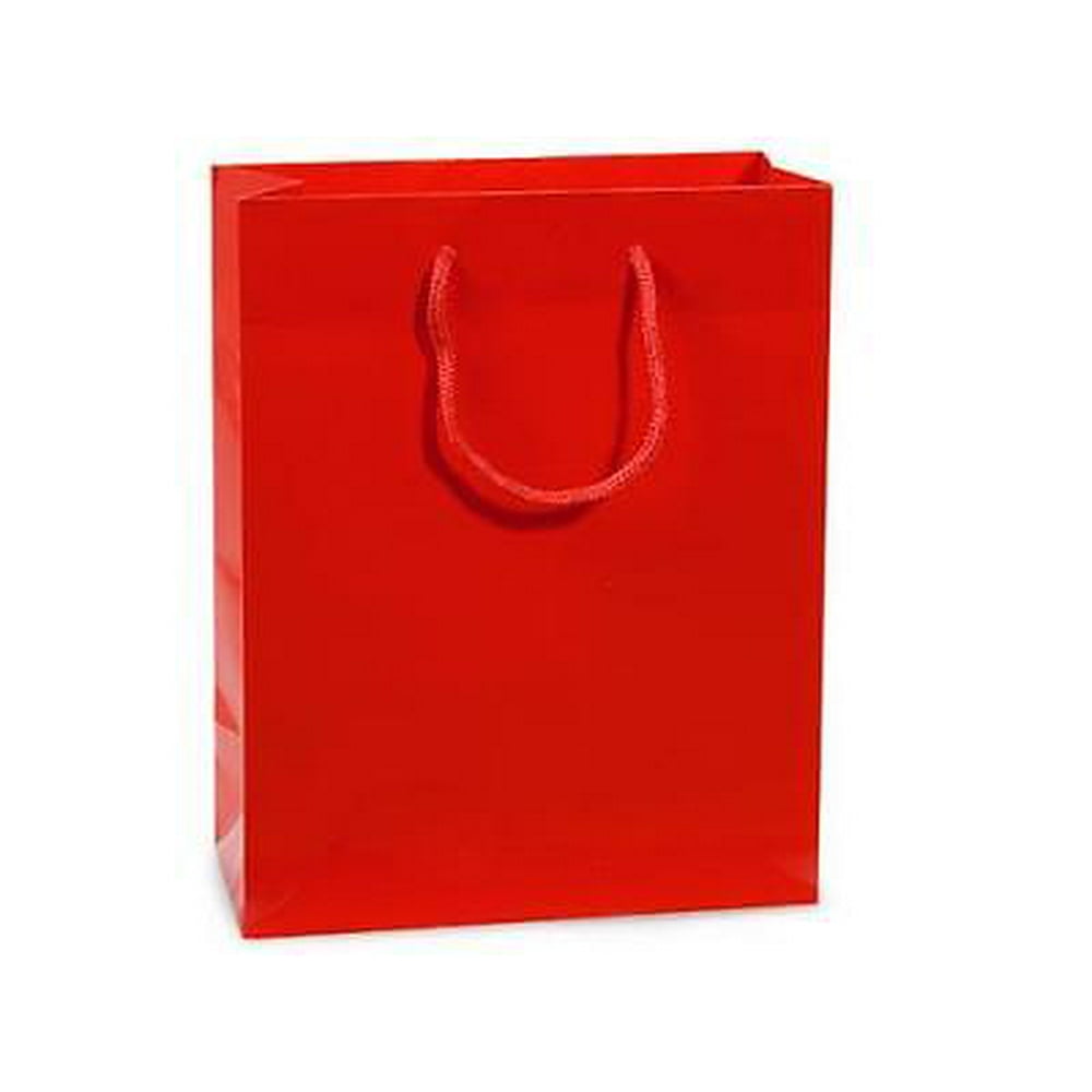 1 Unit Red Gloss Cub Gift Bags Bulk 8x4x10" Unit pack 100