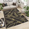 thumbnail image 3 of Retro Kids Rugs, Luxury Brown Gold Geometric Area Rug For Living Room, Fade Resistant Machine Washable Non-Slip Carpets For Bedroom Living Room Entrance Nursery, 3 of 7