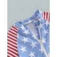 thumbnail image 6 of Gupgi Boys 4th of July 6/12/18/24M 3Y Swimwear Star Stripe Print Zipper Rash Guard Swimsuit Beachwear Bathing Suit, 6 of 9
