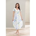 thumbnail image 5 of Richie House Nightgowns Women Plus Size V Neck Loungewear Short Sleeve Sleepwear S-XXL RHW2895, 5 of 7