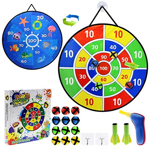 Dart Board Halloween Double Sided Game Set 6 Sticky Balls Indoor Dart Ball Toys 