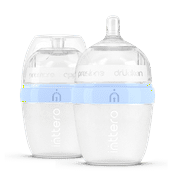 Inttero Pre-loadable Anti-Colic Baby Bottle, 6oz, 2-Pack, Cute Blue