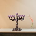 thumbnail image 4 of Candelabro judío de Janucá pintado a mano Púrpura Zulema Candelabro menorá, 4 of 8