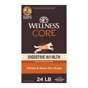 Wellness CORE Digestive Health Dry Dog Food, Chicken & Brown Rice Dry Dog Food, 24 Pound Bag