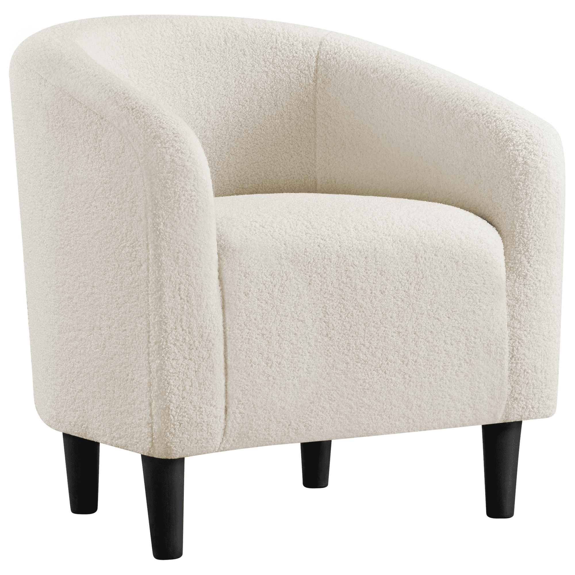 Yaheetech Modern Upholstered Boucle Armchair for Living Room, Ivory