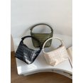 thumbnail image 2 of Granjero Gordo Bolso de mano tejido y bolsas de cosméticos, bolso de mano tejido elegante de playa de verano, bolso de hombro de 5,9 x 4,92 x 5,51 pulgadas (blanco), 2 of 4