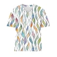 thumbnail image 4 of Womens Tops under $5 Plus-Size Short Sleeved V-Neck Printing Base Shirt White XXXXXL, 4 of 5