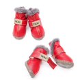 thumbnail image 1 of 4 Pcs/set Winter Pet Dog Shoes For Small Dogs Cats Super Warm Leather Dog Snow Boots Waterproof Chihuahua Pug Shoes Pet Supplies ShopWise Round, 1 of 13
