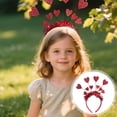 thumbnail image 2 of Valentine's Day Headband for Women, Handmade Headbands for Women, Elastic Creative Hair Bow Headband Cute Hairband Cosplay Headpiece Headwear, 1Pc, Multicolor & Multi-Design(Red1,7.8x6.3"), 2 of 9