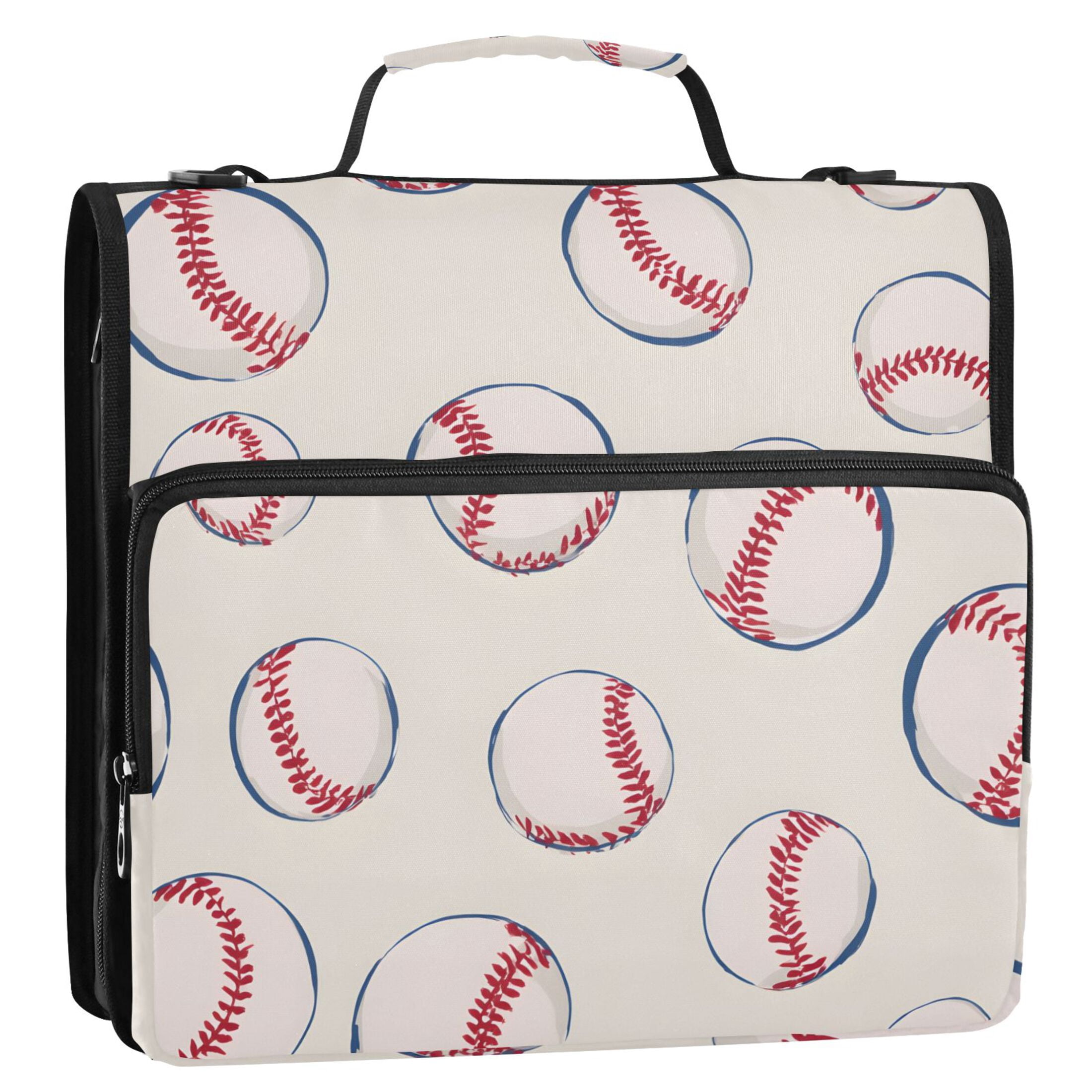 ALAZA Zipper Binder Baseballs 3 Ring Trapper Keeper File Folder Organizer Bag