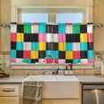 thumbnail image 2 of Yayeee Kitchen Curtains Tier Set of 2 Light Filtering 57"x24" Over Sink Window Panels, Blue Checkered Pattern, 2 of 7