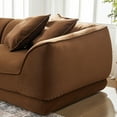 thumbnail image 6 of Nordic Modern Sofa with Waterproof French Velvet Fabric & Solid Wood Frame, High-Density Cushions, Detachable Covers & 4 Throw Pillows for Easy-Clean Living Room Comfort, 6 of 9