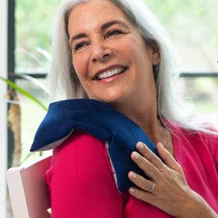 SunnyBay Small Heating Pad Microwavable - Moist Hot Compress (Navy-Grey)