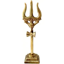 Lord Shiva Brass Trishula Pooja Religious Trishool For Hindu Pooja ,Temple -4"