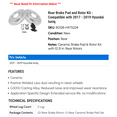 thumbnail image 2 of Rear Brake Pad and Rotor Kit - Compatible with 2017 - 2019 Hyundai Ioniq 2018, 2 of 2