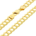 thumbnail image 5 of Nuragold 14k Real Yellow Gold Solid Cuban Curb Link 7mm Chain Bracelet (7"-9") Italian Jewelry for Men, 5 of 11