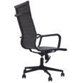 thumbnail image 5 of 2xhome Set of 2 Designer PU Leather with Arms wheels Swivel Tilt Adjustable Executive Mid Century Office Chair High Back Ribbed Modern Work Task Computer Black Desk Chair on Black Base, 5 of 14